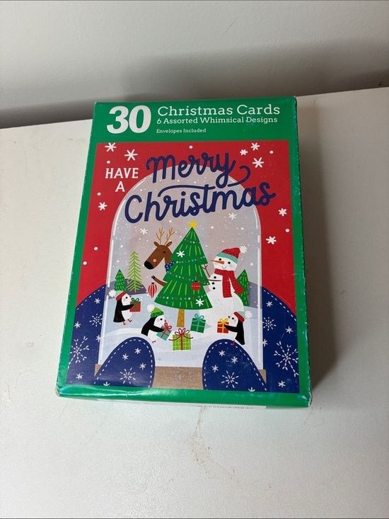 Other - 30 Merry Christmas Holiday Greeting Cards Pack 6 Assorted New